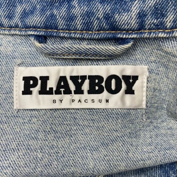 Playboy By PacSun Medium Wash Vintage Fit Jacket size Large - Picture 11 of 14